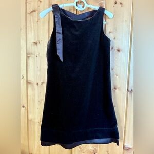 Florence Eiseman Girl Size 7 Dark Brown Velvet Mini Dress with Ribbon Detail